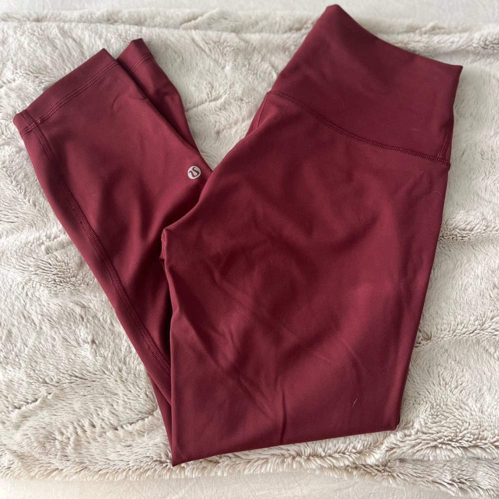 Lululemon Wunder Train High Rise 23” Red Merlot